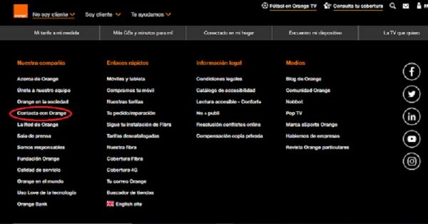 Teléfono Atención al Cliente de Orange